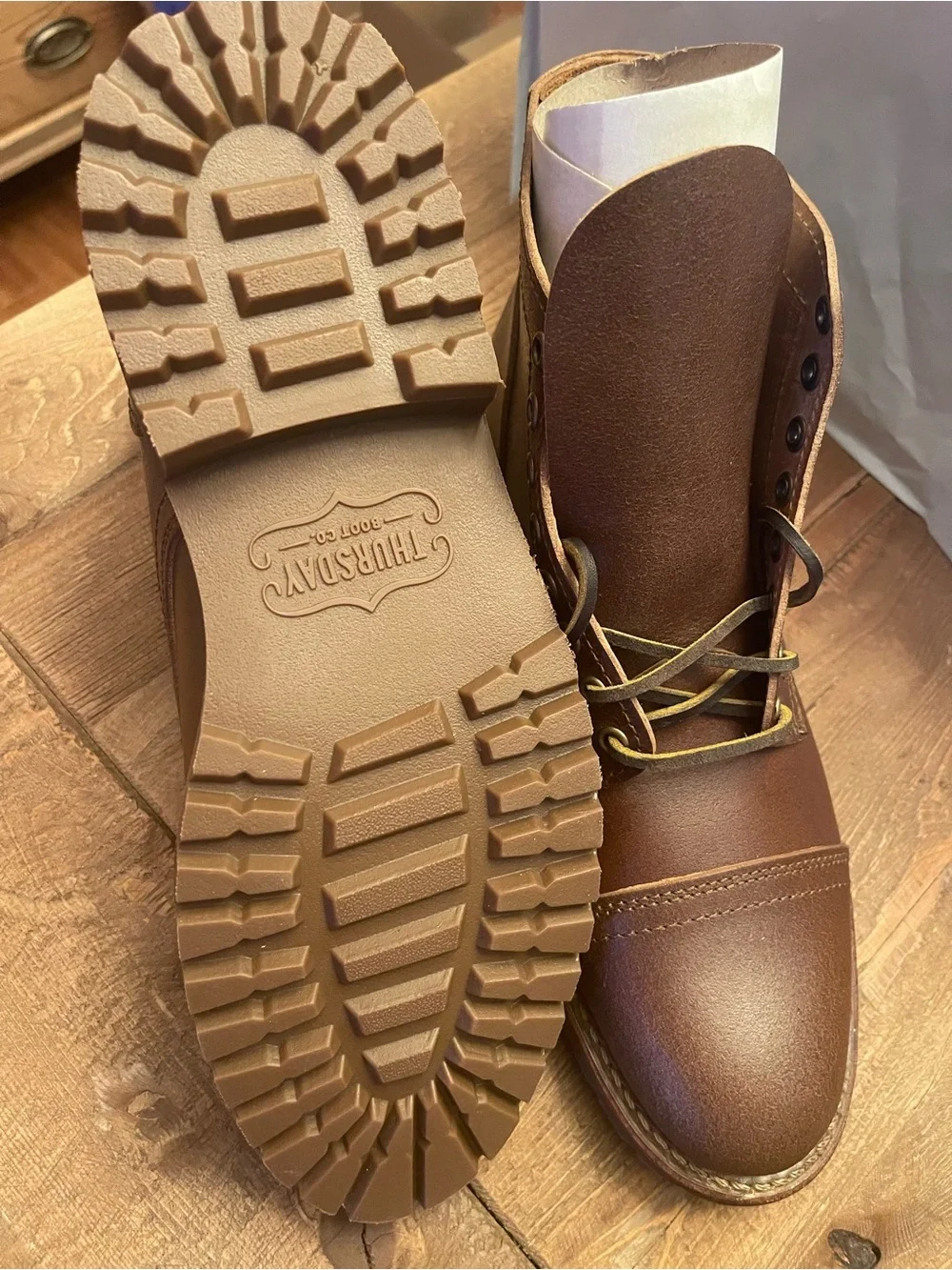 Thursday Boot Co Vanguard Natural Wax Roughout NIB 8.5D Horween CXL Limited Run